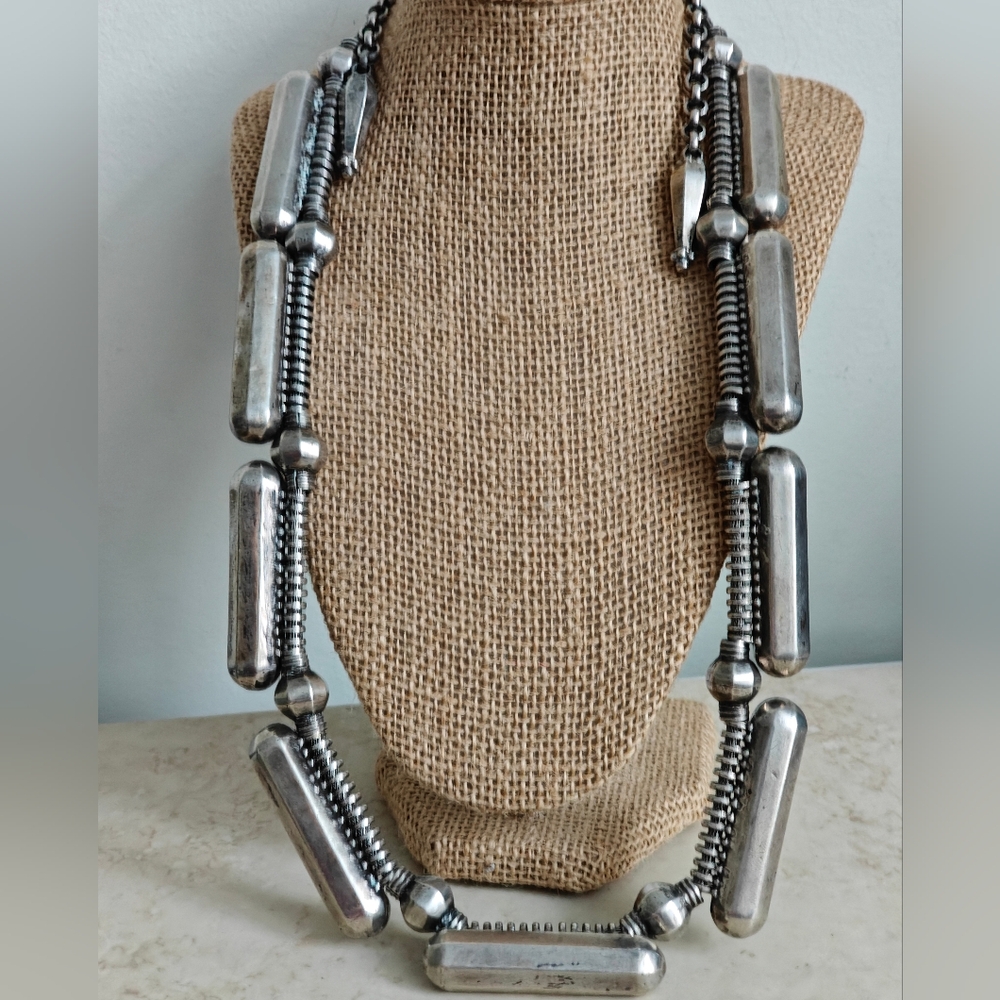 Antique Kerala South India 9 Taweez Amulet Silver Necklace Belt